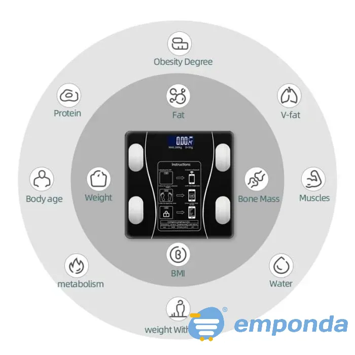 Balanza De Baño Personal Digital Bluetooth Floresta - imagen 9