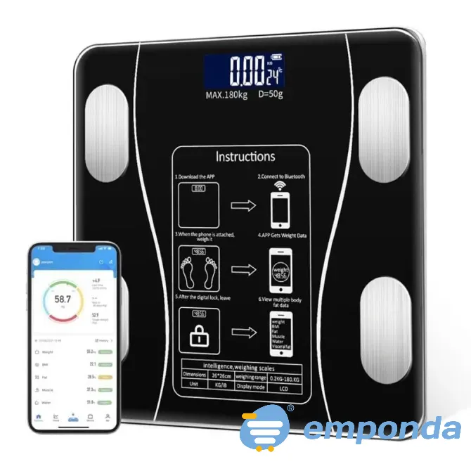 Balanza De Baño Personal Digital Bluetooth Floresta - imagen 2