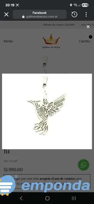 Collar colibri de acero quirúrgico La Matanza - imagen 1