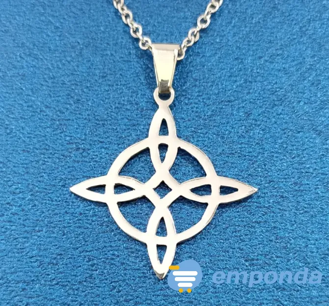 Collar nudo de bruja cadena mas dije acero quirúrgico La Matanza - imagen 1