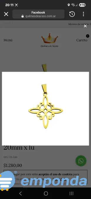 Collar nudo de bruja cadena mas dije acero quirúrgico La Matanza - imagen 3