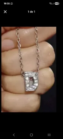Collar inicial strass de acero quirúrgico La Matanza