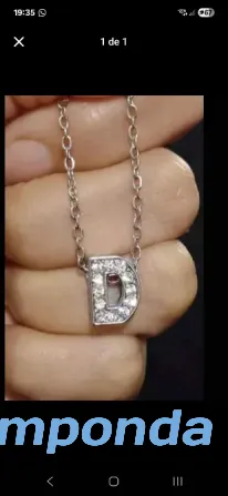 Collar inicial strass de acero quirúrgico La Matanza - imagen 1