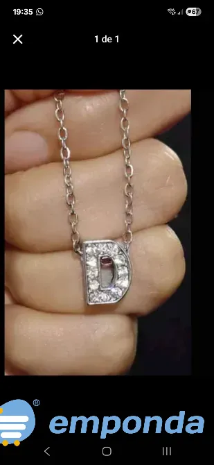 Collar inicial strass de acero quirúrgico La Matanza - imagen 1