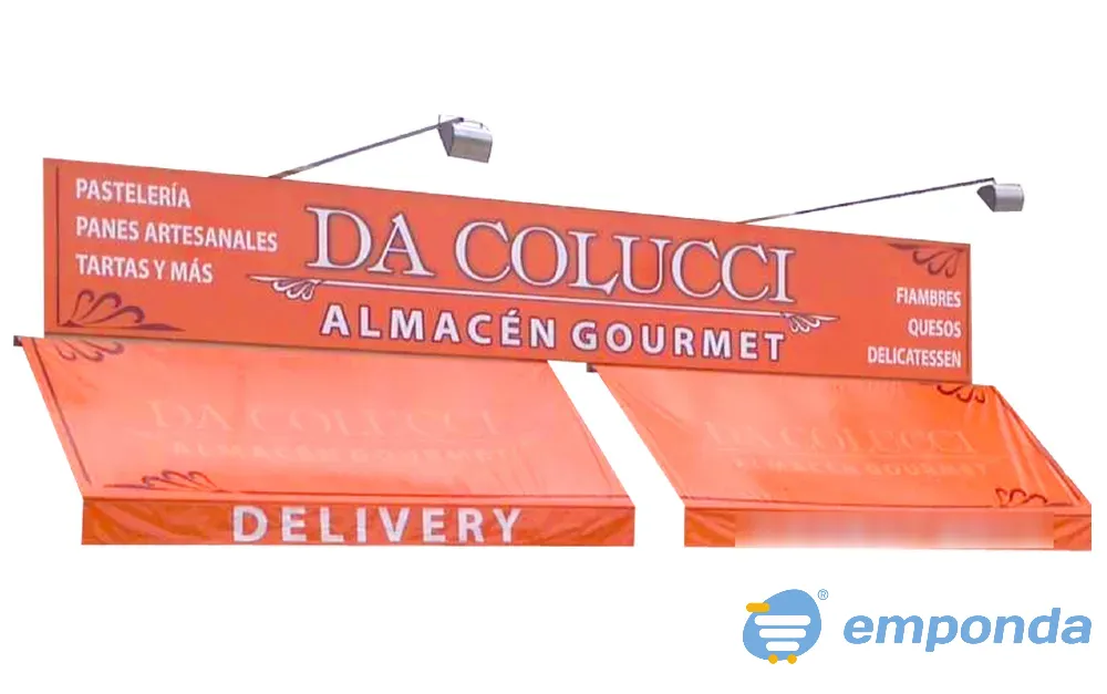Cartel de lona con bastidor para sostener para panaderias de Lanús - imagen 1