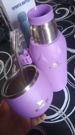 Termo 1.3 L + tapa matero 180 ml + bombilla Rosario