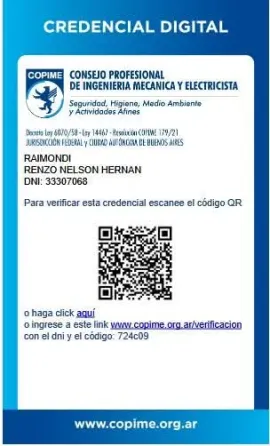 Electricista matriculado copime caba Balvanera