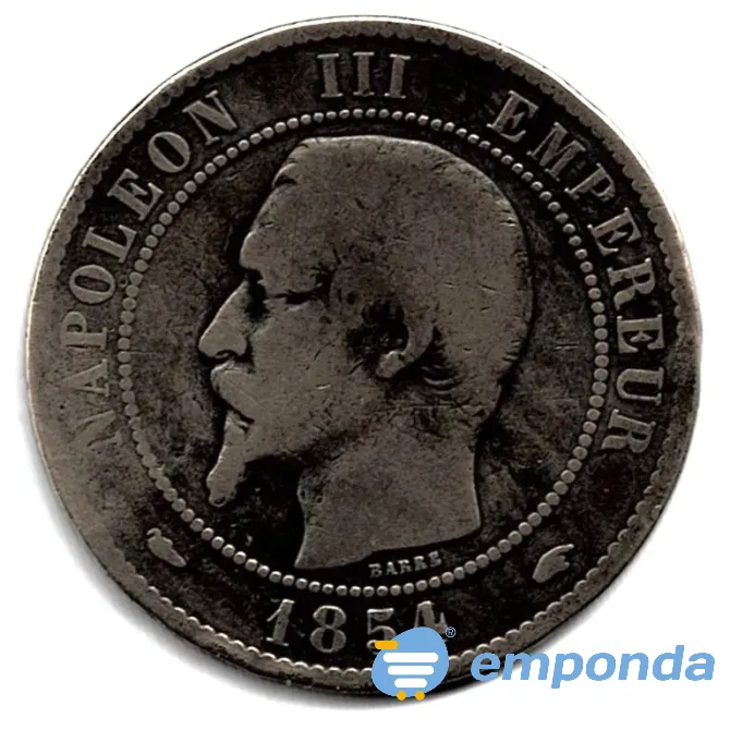 Moneda de francia 10 centimes 1854 (a) pocas unidades Villa Crespo - imagen 2