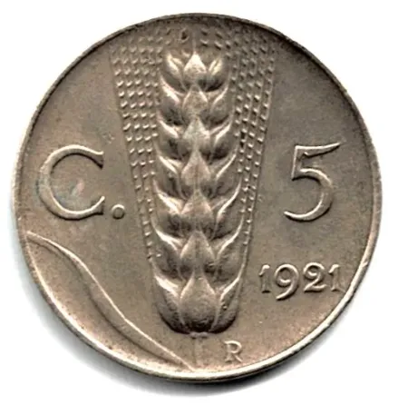 Moneda de italia 5 centesimi 1921 una moneda para regalar Villa Crespo