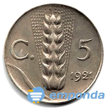 Moneda de italia 5 centesimi 1921 una moneda para regalar Villa Crespo - imagen 2