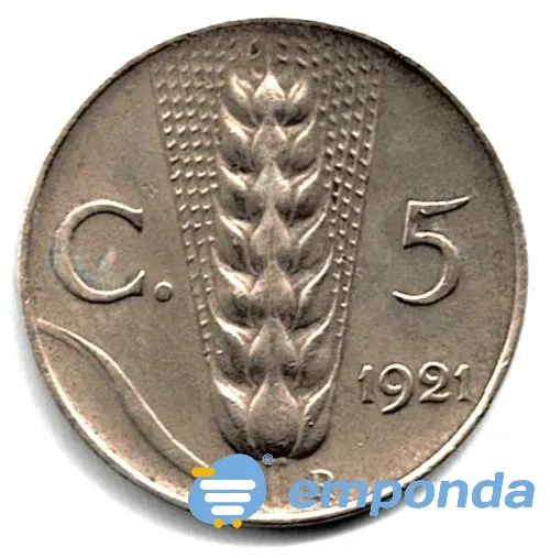 Moneda de italia 5 centesimi 1921 una moneda para regalar Villa Crespo - imagen 2