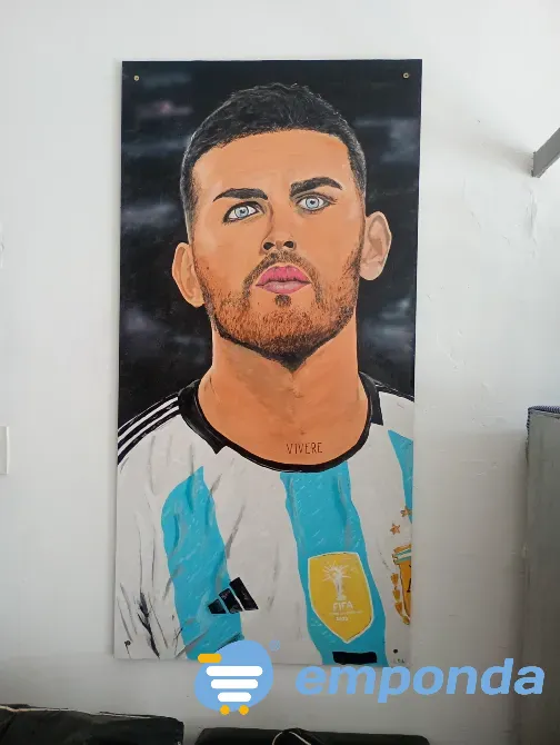 Cuadro pintado a mano acrílico sobre madera de Leandro pared General San Martín - imagen 1