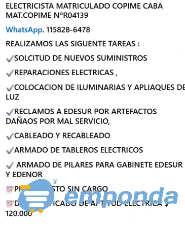 Electricista matriculado copime caba Balvanera - imagen 2