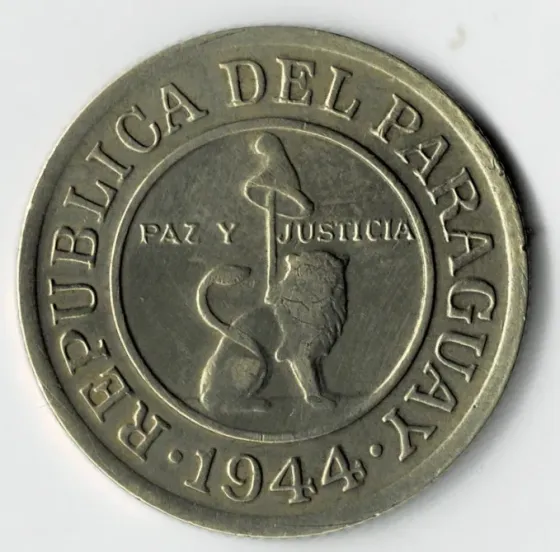 Moneda de paraguay 50 céntimos 1944 xf +++ Villa Crespo
