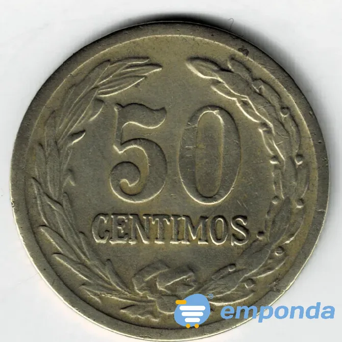 Moneda de paraguay 50 céntimos 1944 xf +++ Villa Crespo - imagen 2