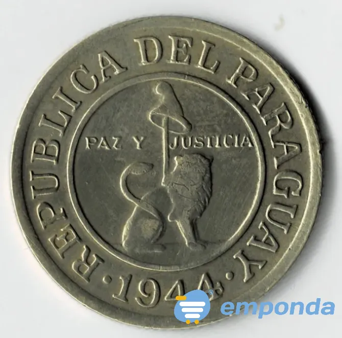 Moneda de paraguay 50 céntimos 1944 xf +++ Villa Crespo - imagen 1