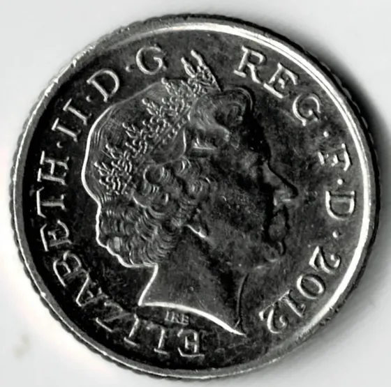 Moneda de Inglaterra 5 pence 2012 sin circular Villa Crespo