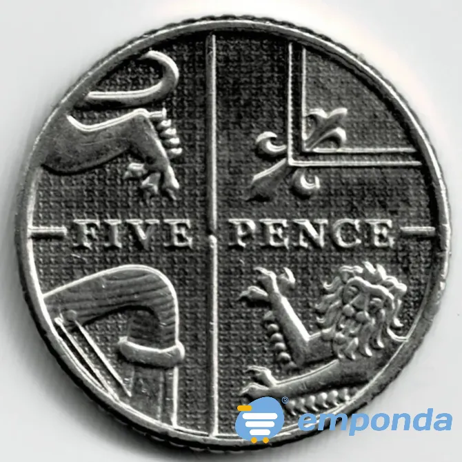 Moneda de Inglaterra 5 pence 2012 sin circular Villa Crespo - imagen 1