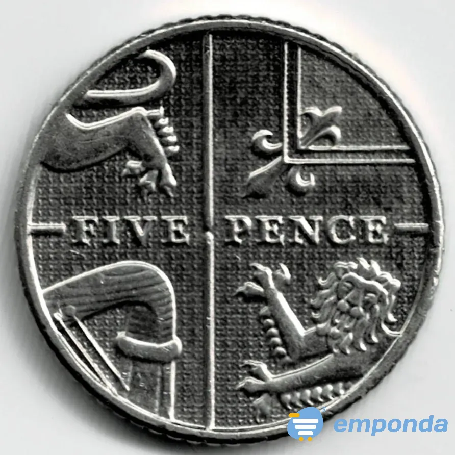 Moneda de Inglaterra 5 pence 2012 sin circular Villa Crespo - imagen 1