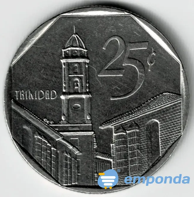 Moneda de Cuba 25 centavos 1994 excelente XF +++++ Villa Crespo - imagen 2