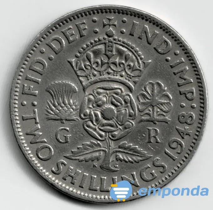 Moneda de Inglaterra 2 Shillings 1948 Pieza Recomendable Villa Crespo - imagen 1