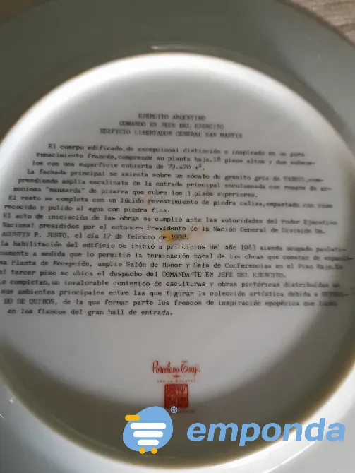 Plata Conmemorativo Ejército Argentino San Telmo - imagen 3