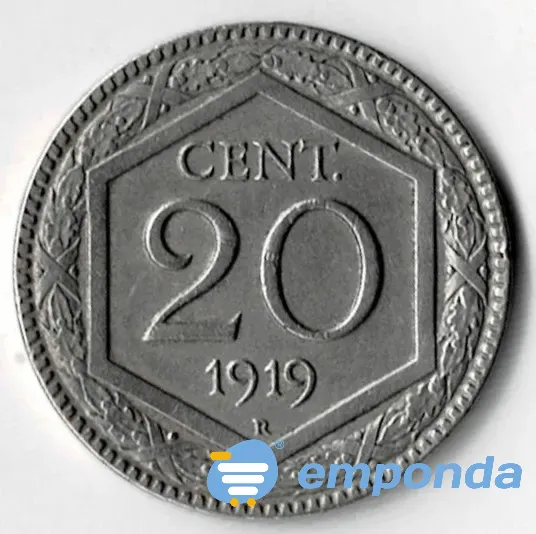 Moneda de Italia 20 Centésimi 1919 Muy Buena Pieza Villa Crespo - imagen 2