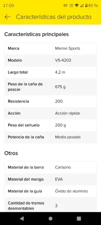 Caña de pescar marine sport verano 4, 20 metros La Matanza