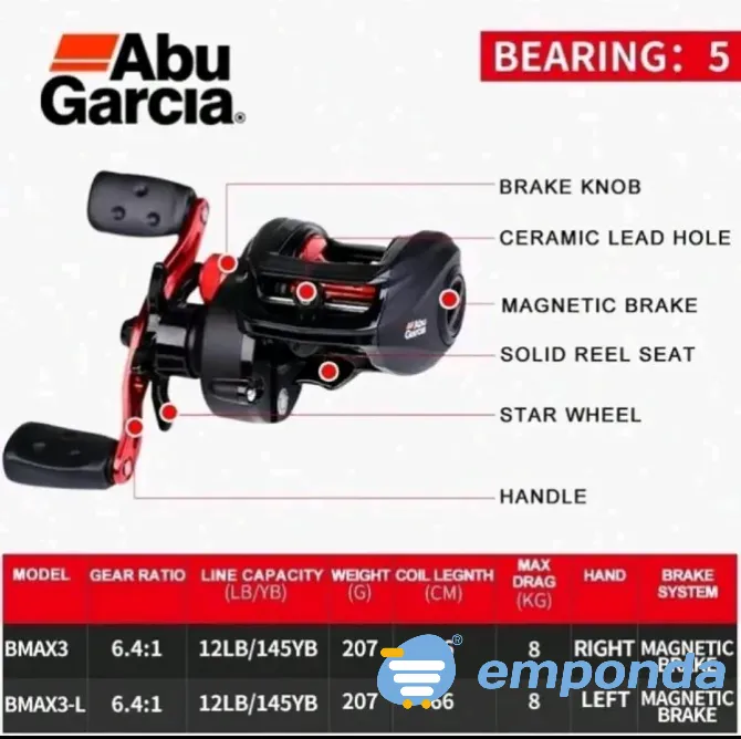 Reel abu garcia black max 3 La Matanza - imagen 2