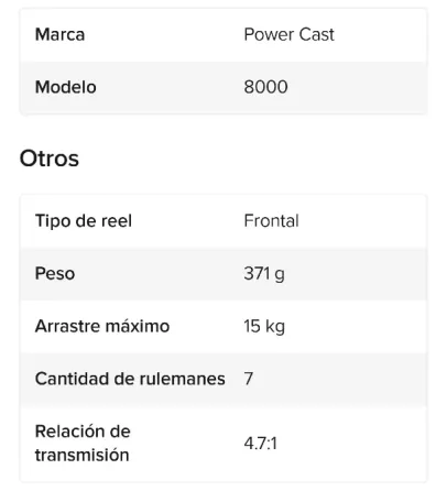 Reel powercast 80 La Matanza