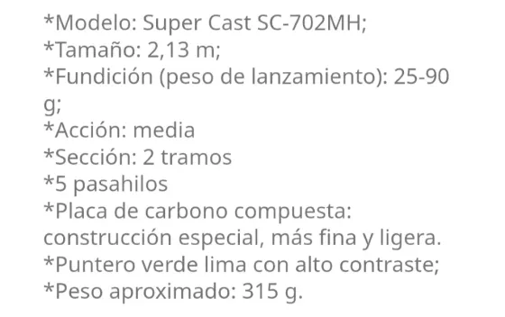 Caña supercast 2, 13 metros $28000 La Matanza
