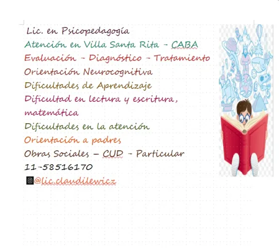 Lic. en psicopedagogía - Diagnóstico y Trata, , oemtp Villa Santa Rita