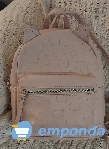 Mochila Nena Todomoda Rosa Gatito Impecable Córdoba - imagen 2