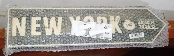 Cartel Vintage New York Madera San Telmo