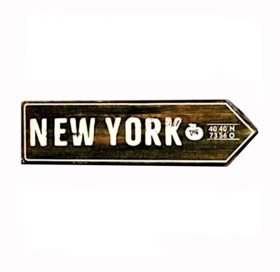 Cartel Vintage New York Madera San Telmo
