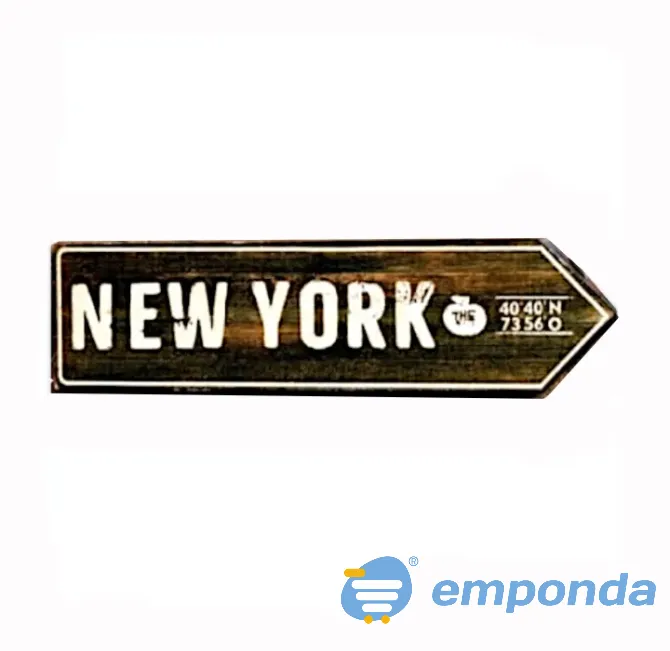 Cartel Vintage New York Madera San Telmo - imagen 1