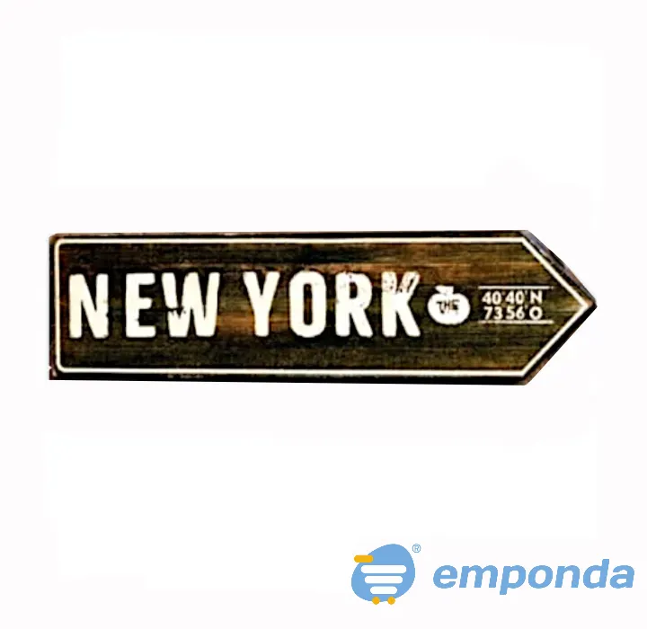 Cartel Vintage New York Madera San Telmo - imagen 1