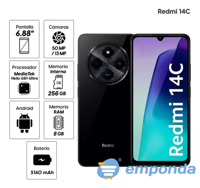 XIAOMI Celular Redmi 14C NFC16Gb RAM 256Gb ROM 6.88" 50M Palermo - imagen 3