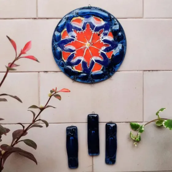 Campana De Viento Llamador De Ángeles Vitrofusión Artesanal Quilmes