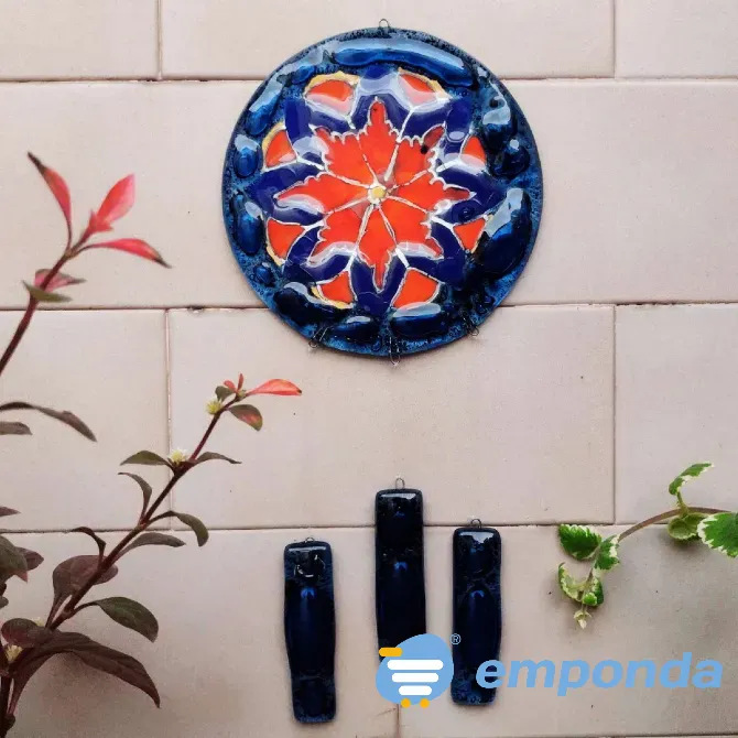 Campana De Viento Llamador De Ángeles Vitrofusión Artesanal Quilmes - imagen 2
