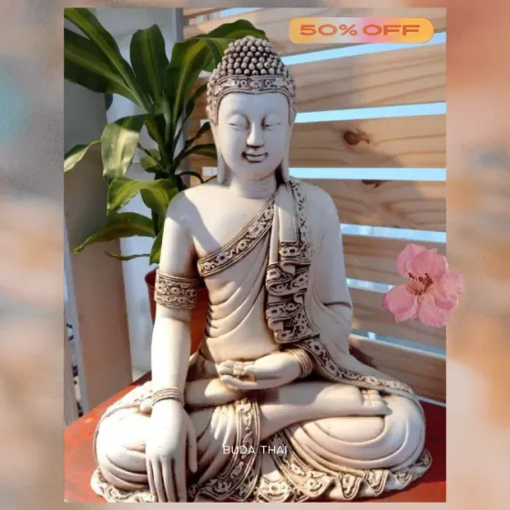 Escultura Buda Thai Original Resina 52 Cm Quilmes