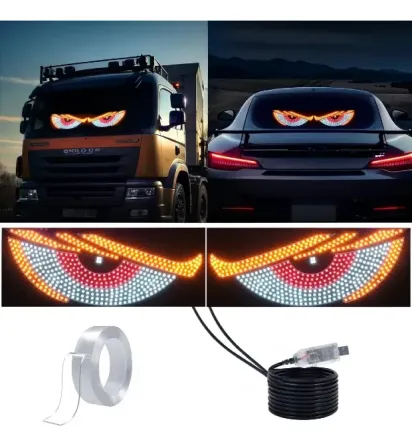 Accesorio Cartel Led Luz Ojos Parabrisas Luneta Auto Camion Palermo