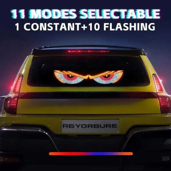 Accesorio Cartel Led Luz Ojos Parabrisas Luneta Auto Camion Palermo