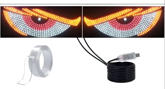 Accesorio Cartel Led Luz Ojos Parabrisas Luneta Auto Camion Palermo