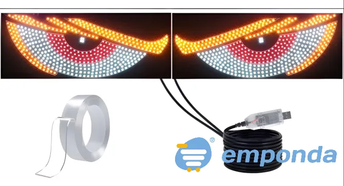 Accesorio Cartel Led Luz Ojos Parabrisas Luneta Auto Camion Palermo - imagen 2