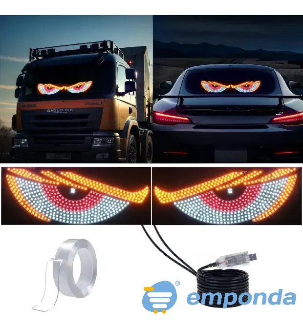Accesorio Cartel Led Luz Ojos Parabrisas Luneta Auto Camion Palermo - imagen 1