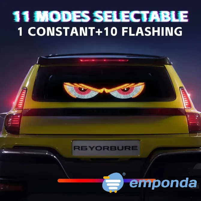 Accesorio Cartel Led Luz Ojos Parabrisas Luneta Auto Camion Palermo - imagen 3