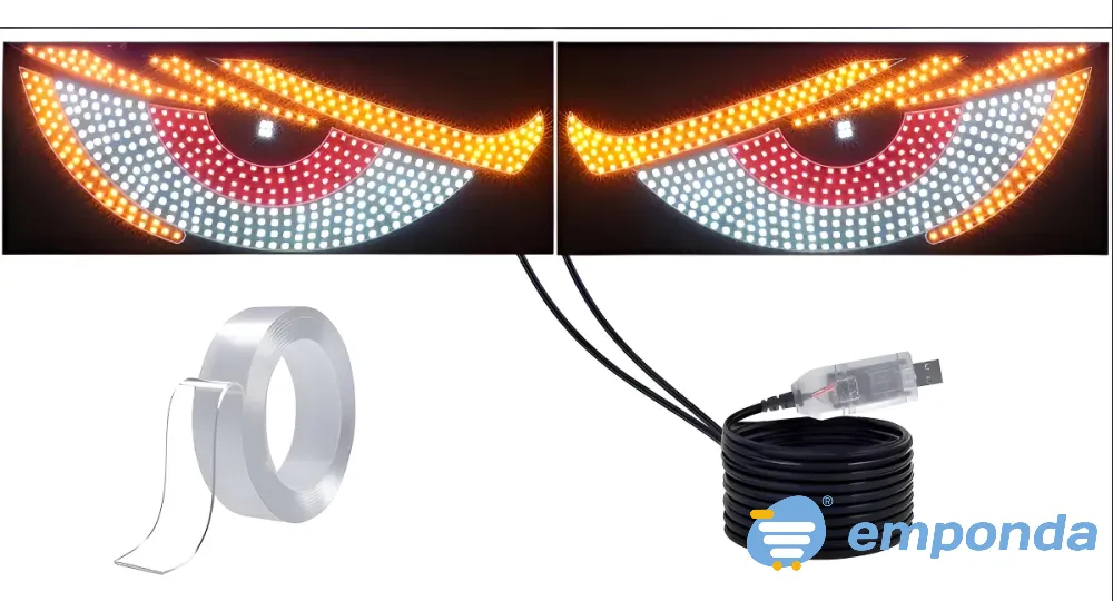 Accesorio Cartel Led Luz Ojos Parabrisas Luneta Auto Camion Palermo - imagen 2