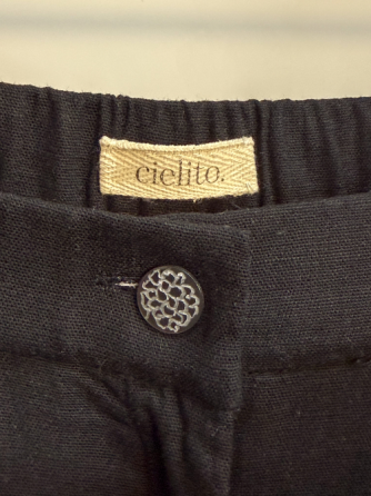 Pantalón de Lino Negro Cielito Flores