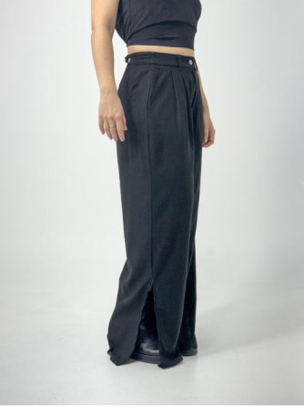 Pantalón de Lino Negro Cielito Flores